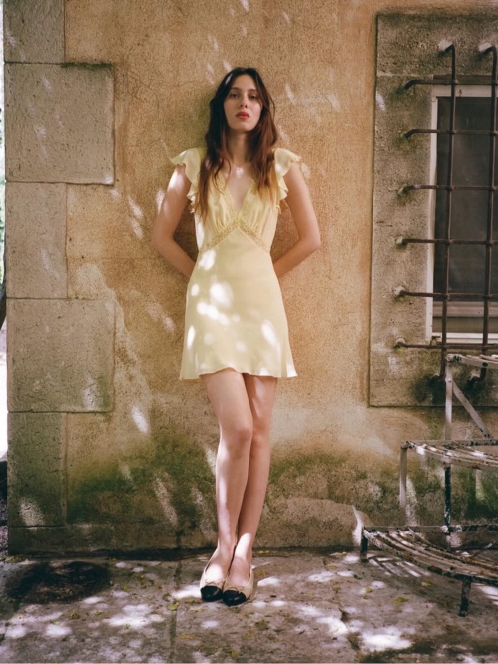 Realisation Par Erin Silk Yellow Mini Dress